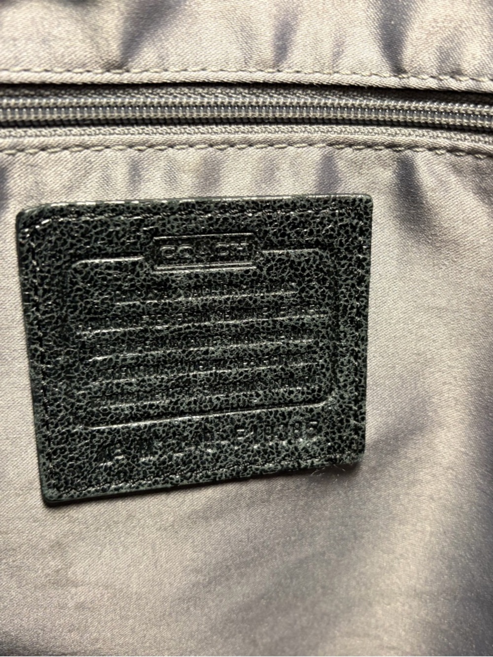 Coach Kristin Oversized Metallic Gray Leather Shoulder Bag Large Hang Tag - Picture 5 of 9